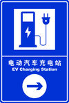 电动汽车充电桩指示牌导视图