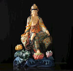 香樟木雕自在观音菩萨佛像