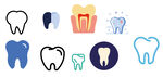 牙齿图标各种形状