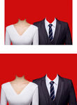 结婚登记证照带服装双规格模板