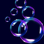 蓝色紫色泡泡泡沫插画元素