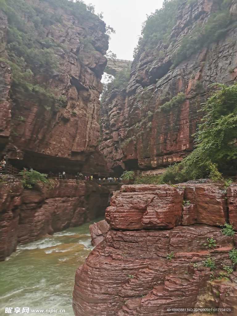 红石峡 峡谷 太行山 悬崖 