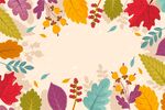 手绘秋季落叶图案集合免费矢量图