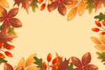 手绘卡通秋季树叶图案矢量素材