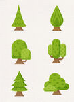 扁平化卡通树木