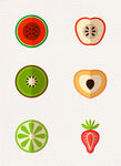 扁平化卡通水果