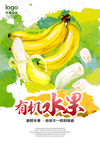  有机水果香蕉宣传海报 