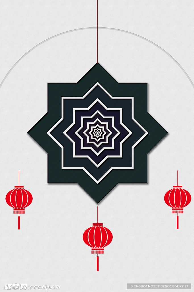 中国风多边形几何设计装饰