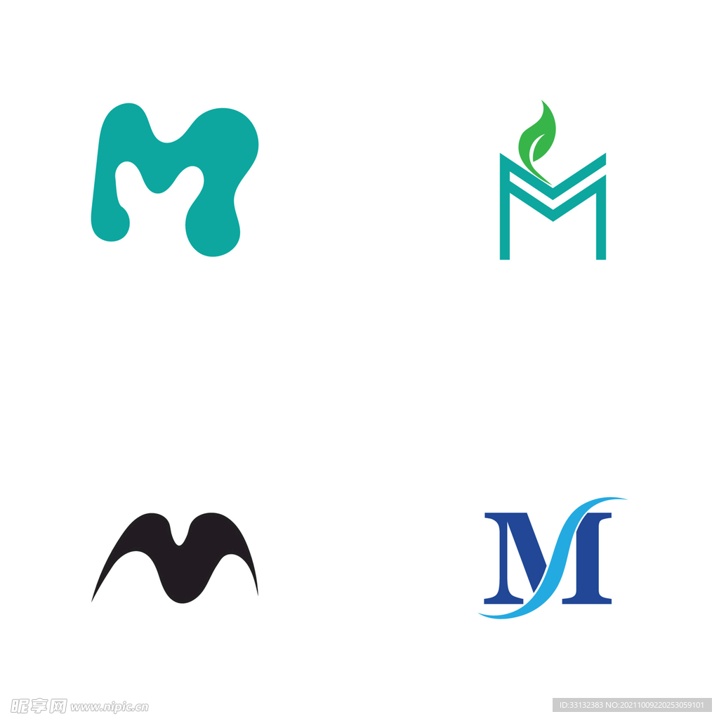 字母标 logo  标志M
