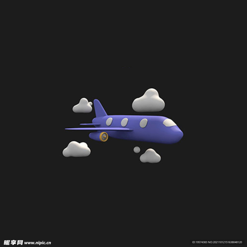 C4D模型飞机空运