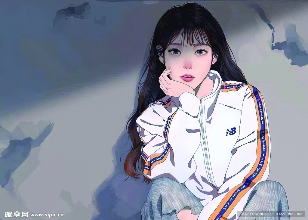 安靜手繪女孩