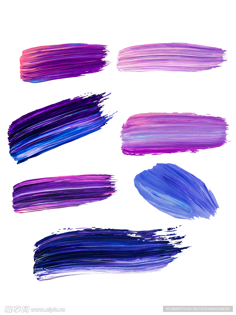 油画紫色渐变毛刷笔触