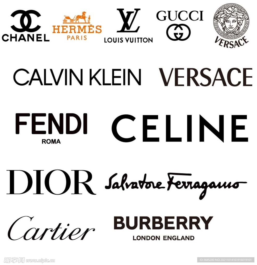 全球奢侈品品牌logo