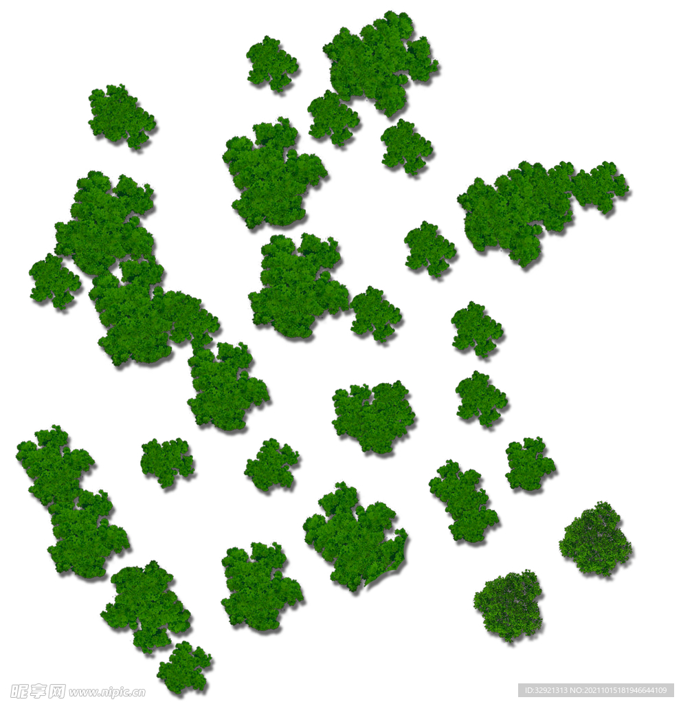 园林绿化彩平植物图块