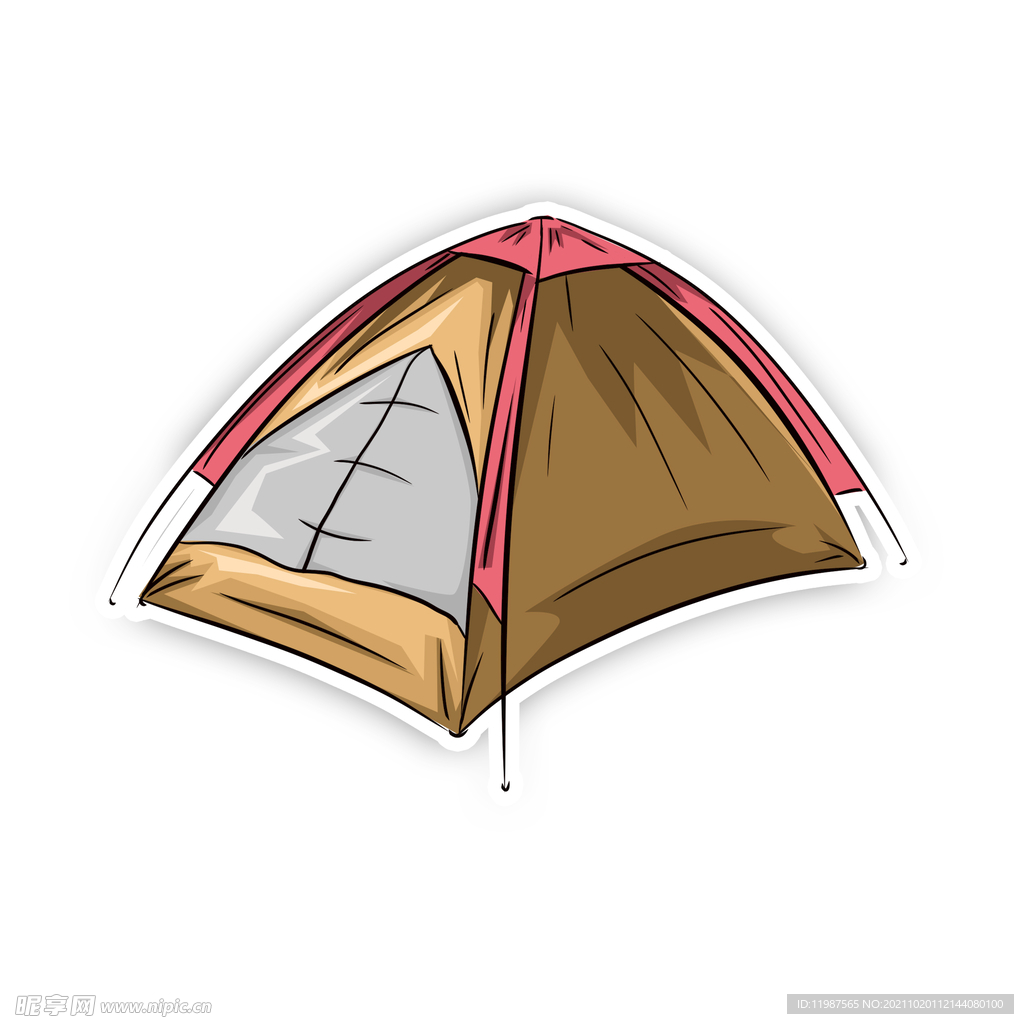 帐篷露营蒙古包棚子雨棚旅游卡通