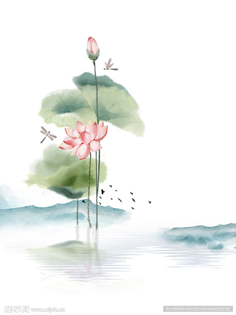 水墨荷花