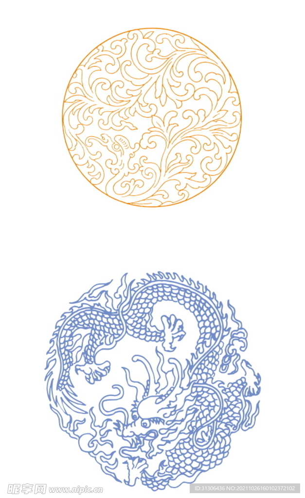 古代圓形矢量圖