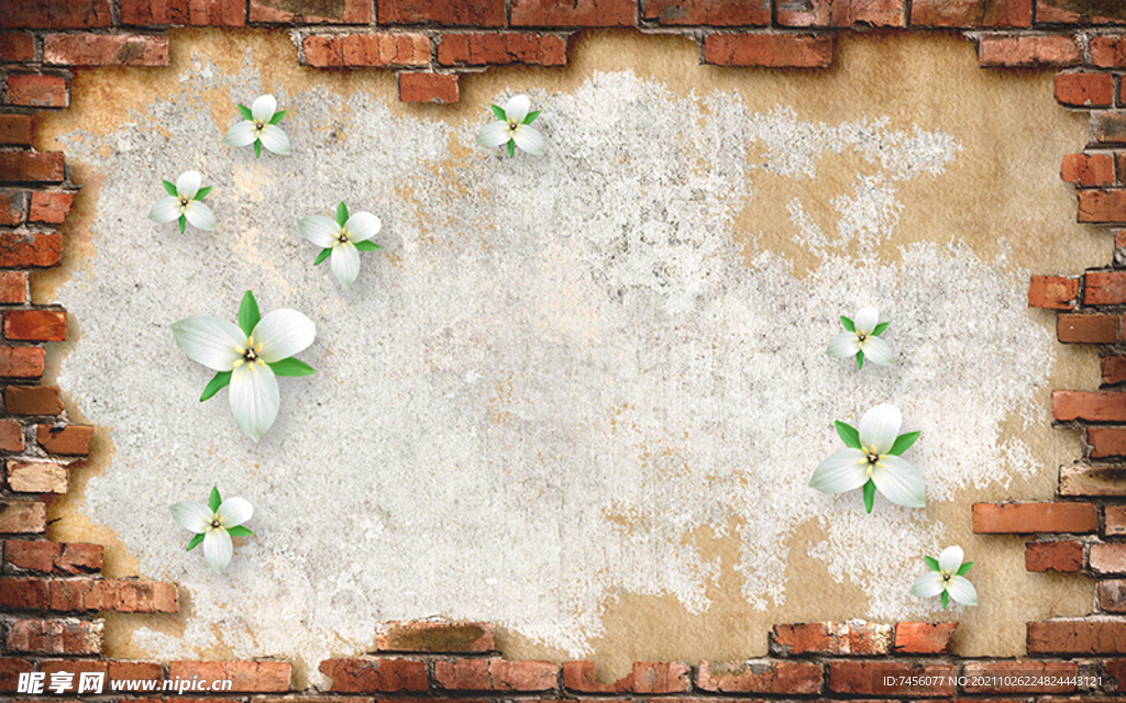花瓣唯美墙面立体背景墙
