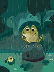 雨夜里的小青蛙