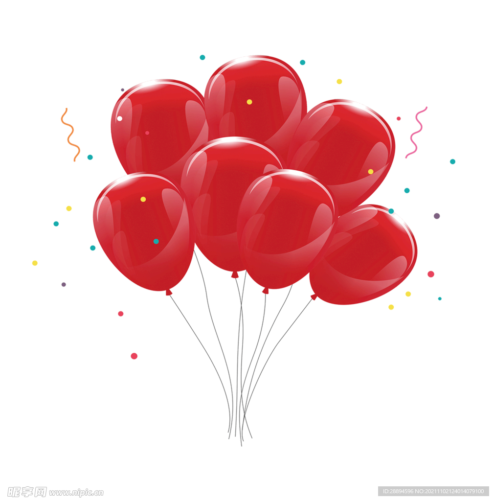 节日庆祝气球红色手绘喜庆