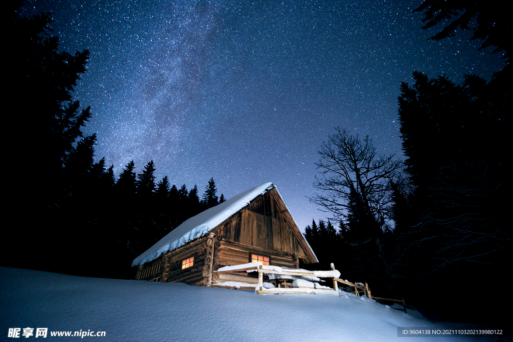 雪地夜景