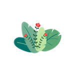 卡通手绘植物元素装饰花草插画
