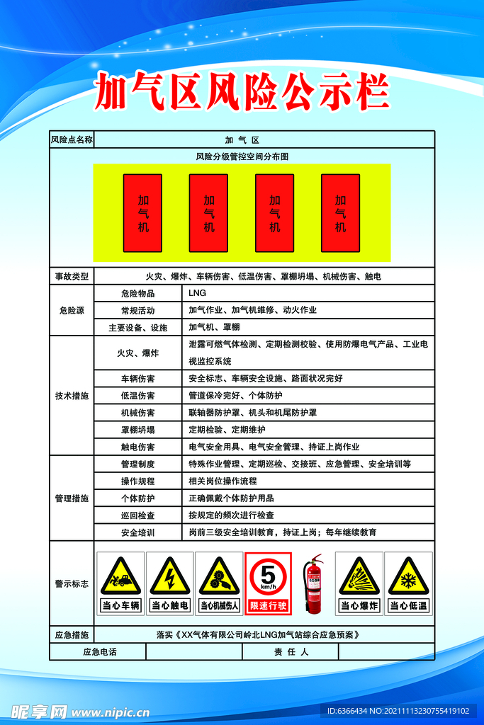 加氣區(qū)風險公示欄