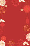 中国风复古新年红色烟花庆祝相框