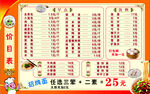 價目表