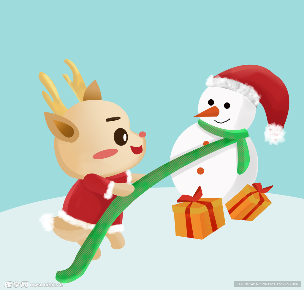 麋鹿 圣誕節雪人