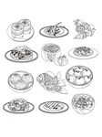 手绘素描中式餐饮西式料理装饰图