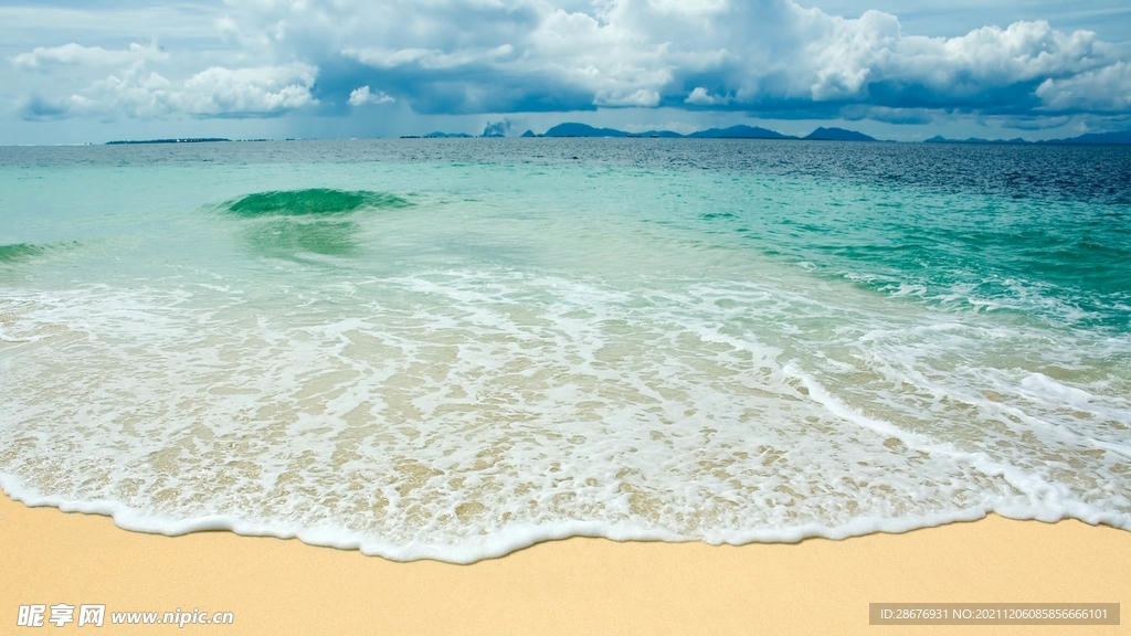 海浪沙灘背景