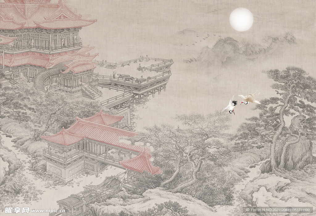 中式亭臺建筑