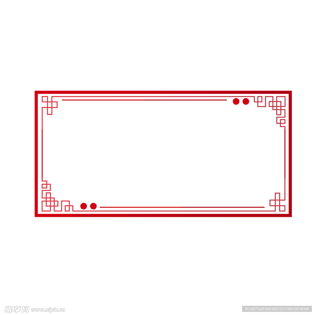 中式边框图形红色边框设计元素