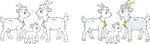 卡通羊群图标矢量手绘畜禽动物