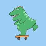 玩滑板的恐龙