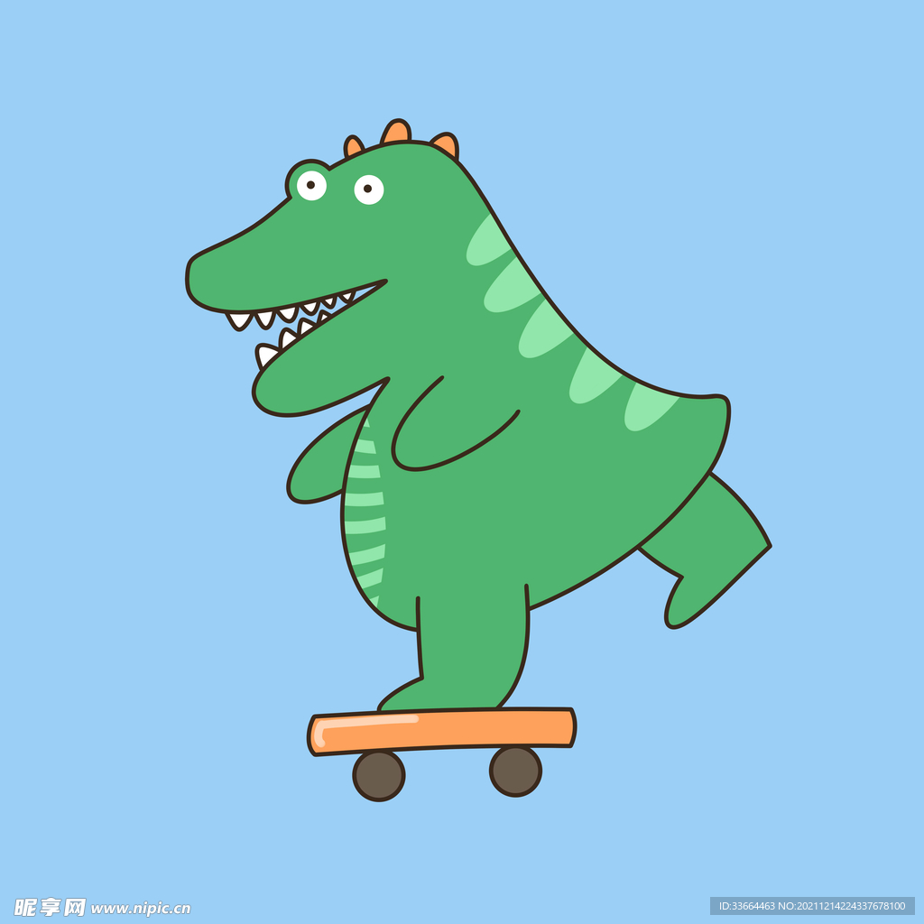 玩滑板的恐龙