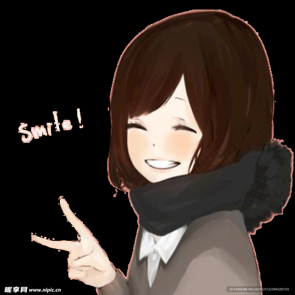 動漫女生微笑