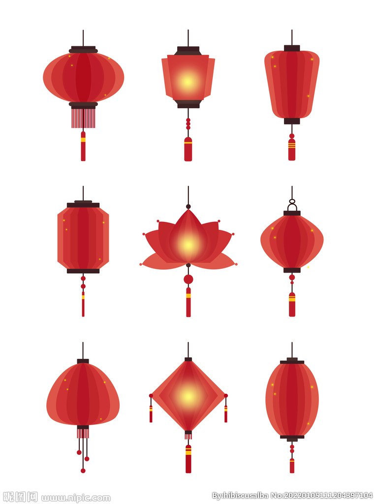传统中国风新年大红色喜庆灯笼