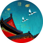 新中式国潮装饰圆画