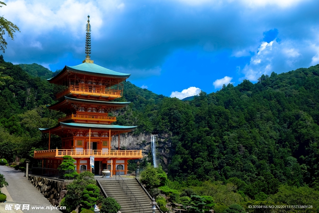 復古建筑寺廟背景素材