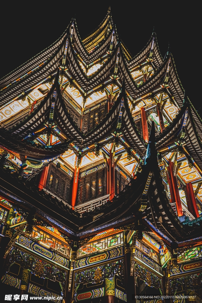 復古建筑寺廟背景素材