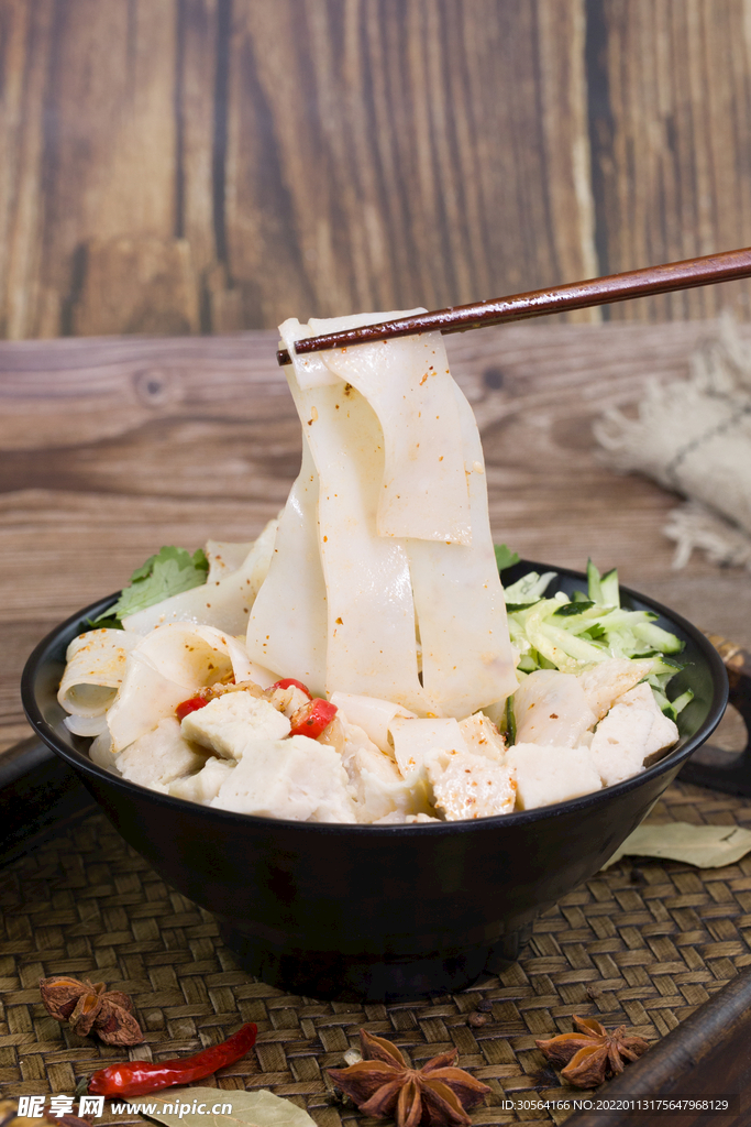 涼皮涼面美食食材背景素材
