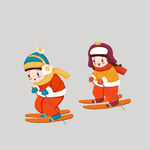 滑雪的娃娃
