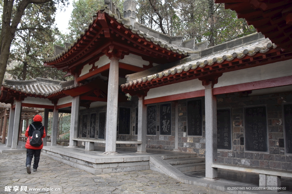 中式文化长廊凉亭古建筑