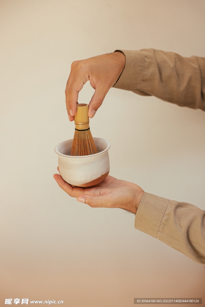 日式抹茶綠茶飲品背景素材