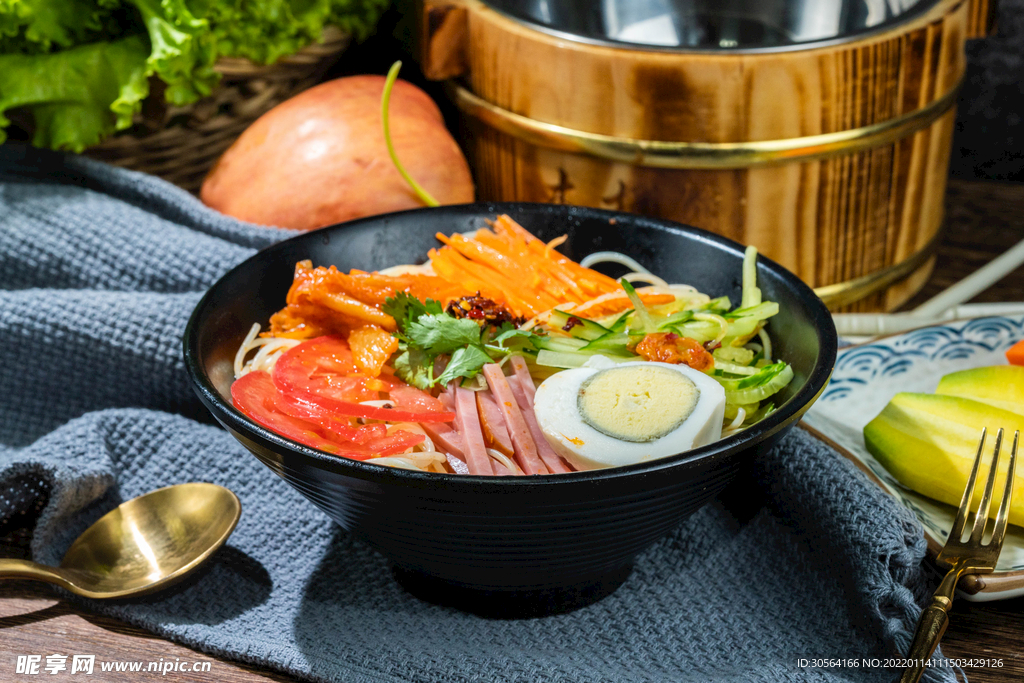 凉面凉皮食材美食背景素材