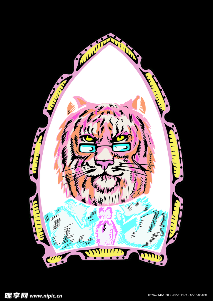 老虎卡通插畫