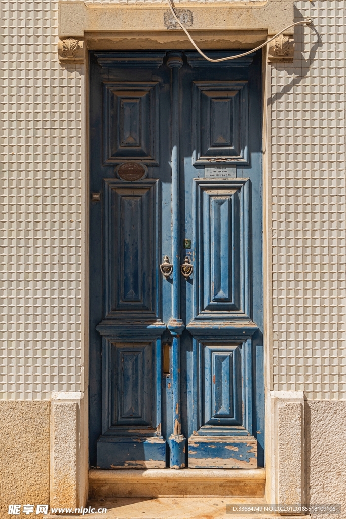 蓝色的门 素材 背景 木门