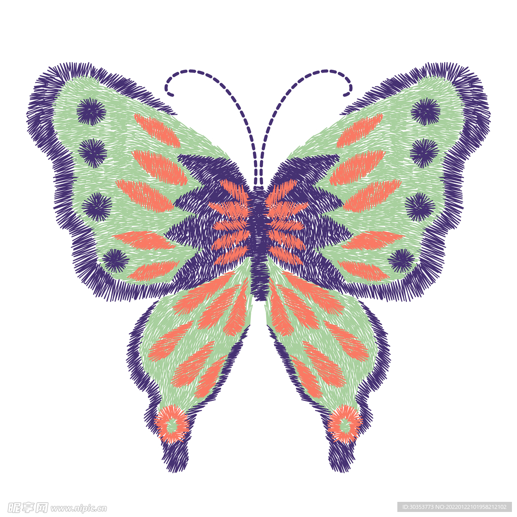 刺繡蝴蝶